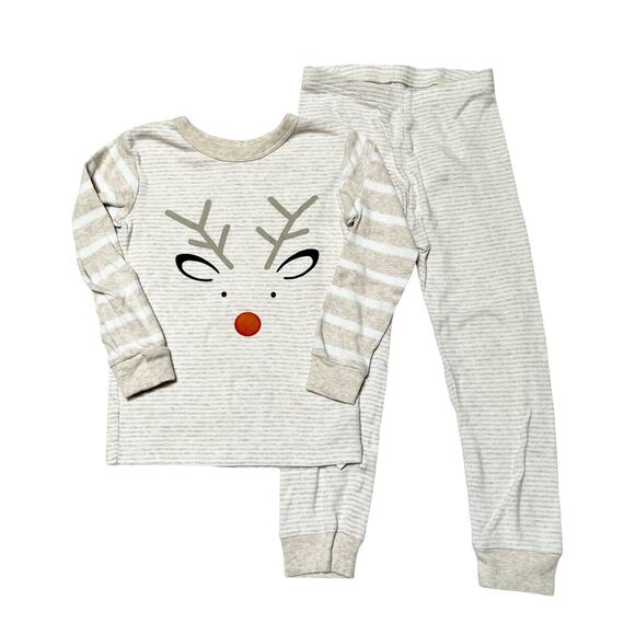 Gap Organic Cotton Reindeer PJ Set Size 4 - Picture 1 of 6
